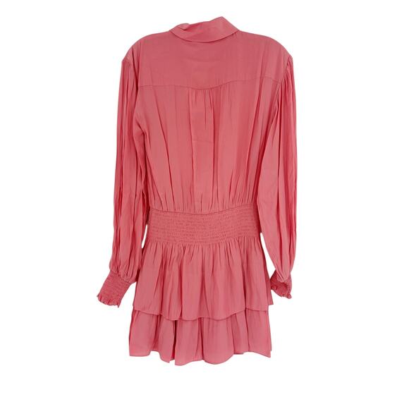 RAMY BROOK Dress NEW Size XS Coral Orange Mini $445 Charlie Tiered Ruffle Mini - Picture 4 of 5